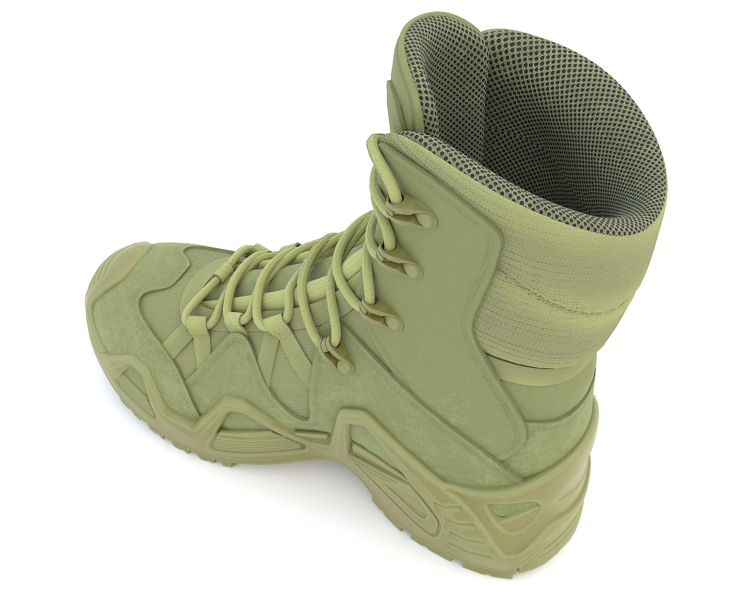 Boots military boot Low-poly 3D model_6
