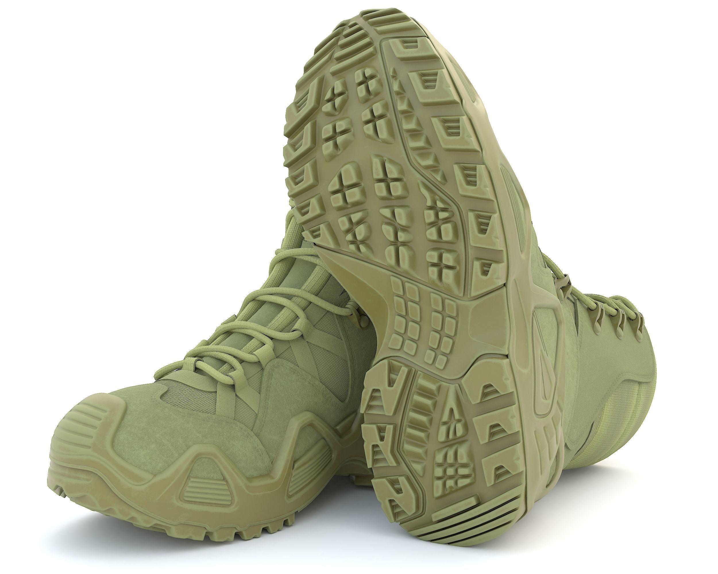 Boots military boot Low-poly 3D model_12