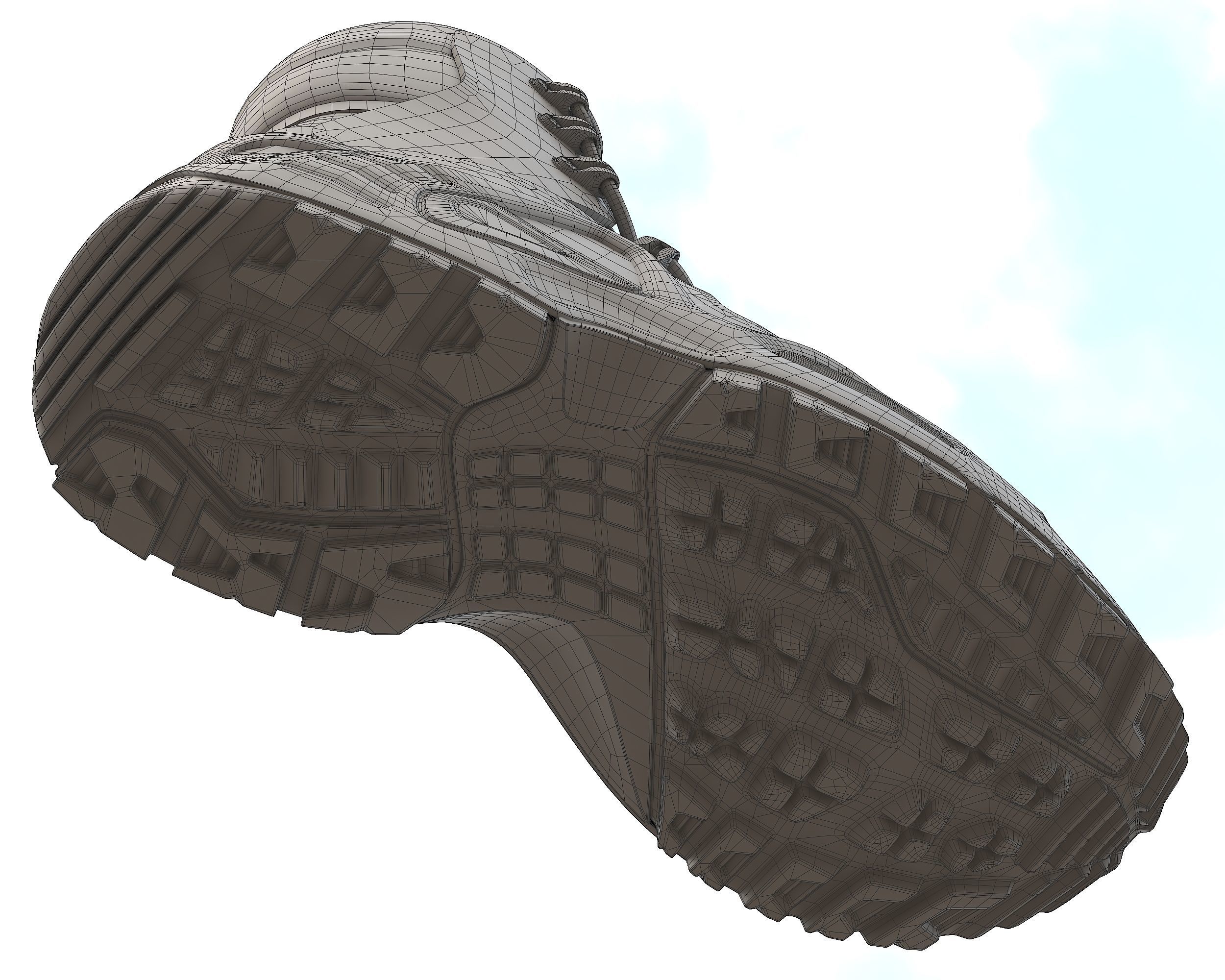 Boots military boot Low-poly 3D model_17