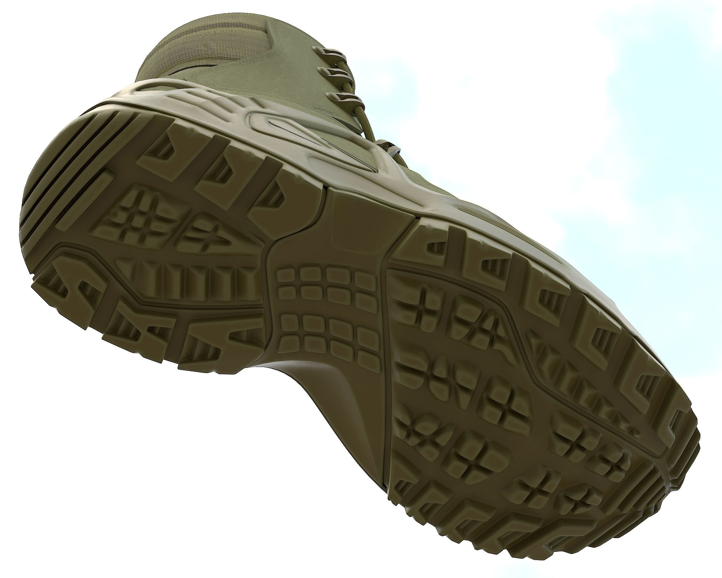 Boots military boot Low-poly 3D model_7