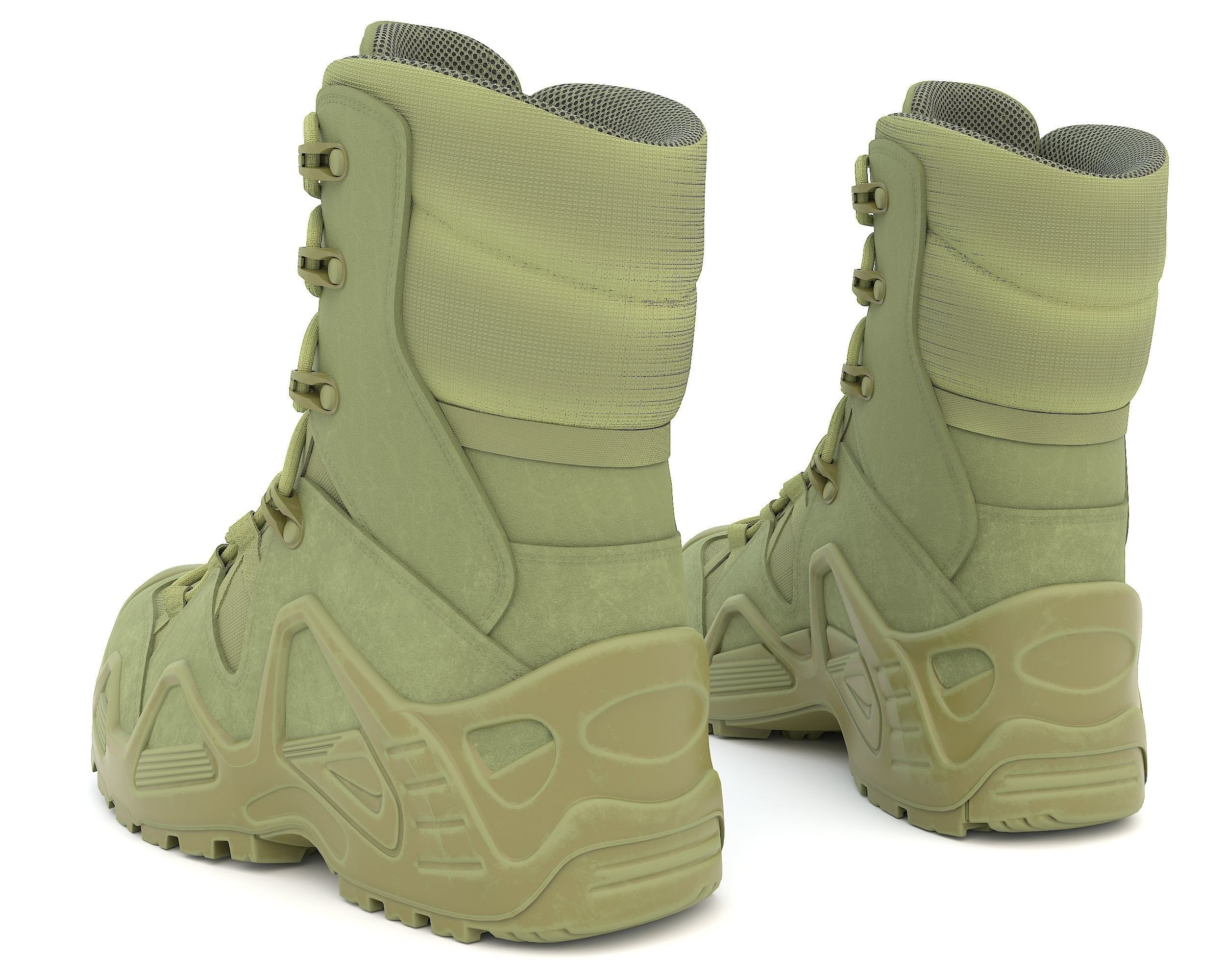 Boots military boot Low-poly 3D model_8