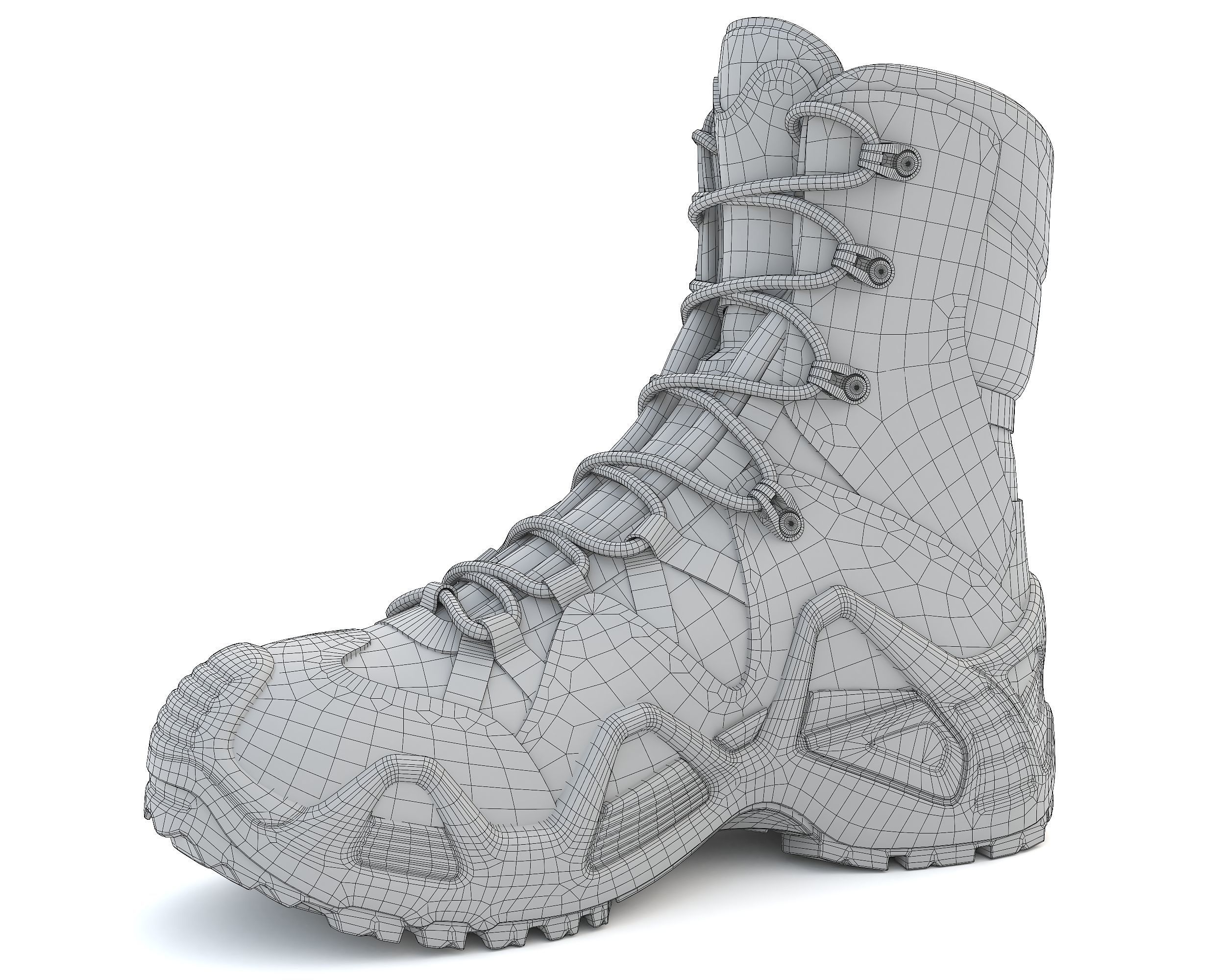 Boots military boot Low-poly 3D model_20
