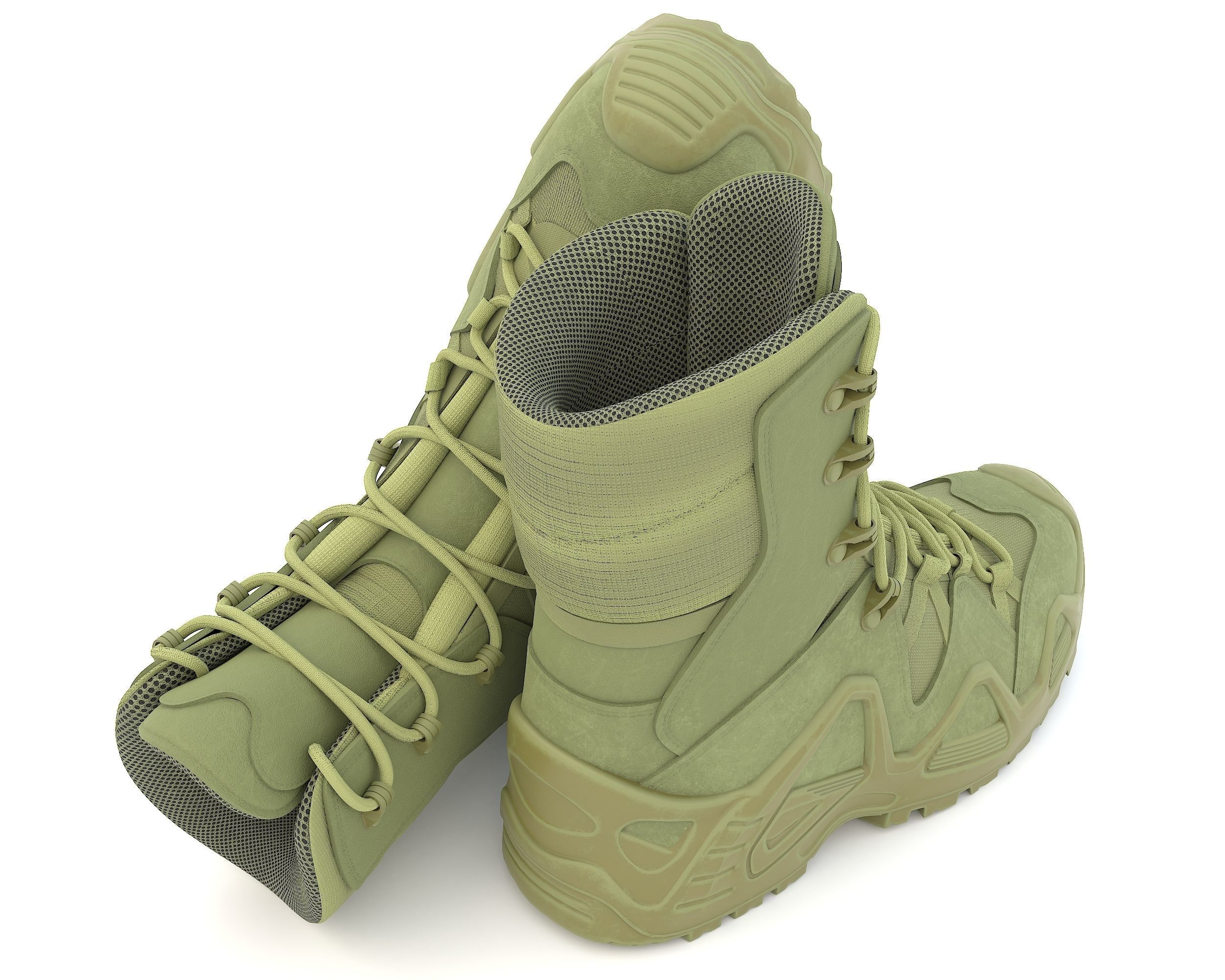 Boots military boot Low-poly 3D model_14