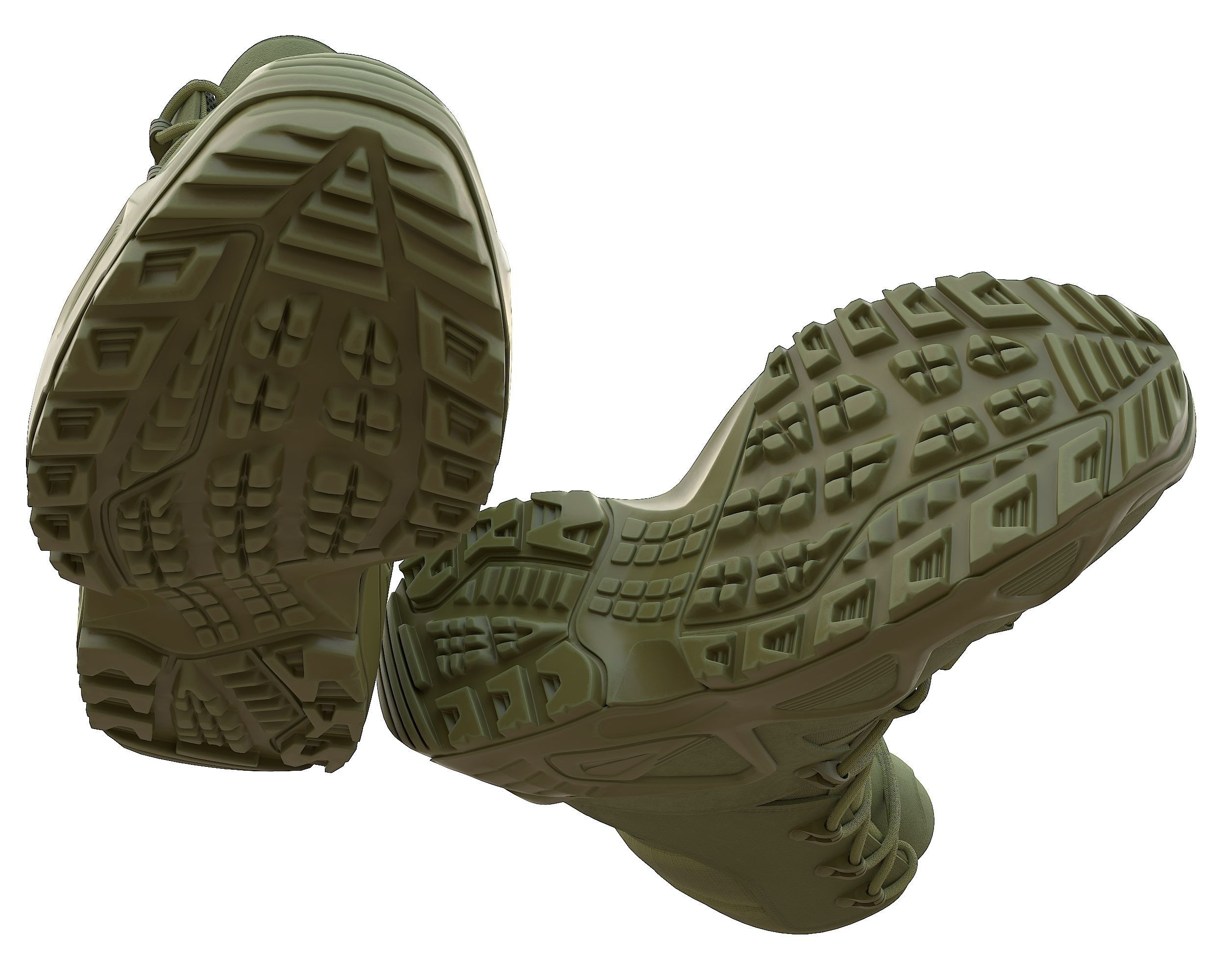 Boots military boot Low-poly 3D model_15