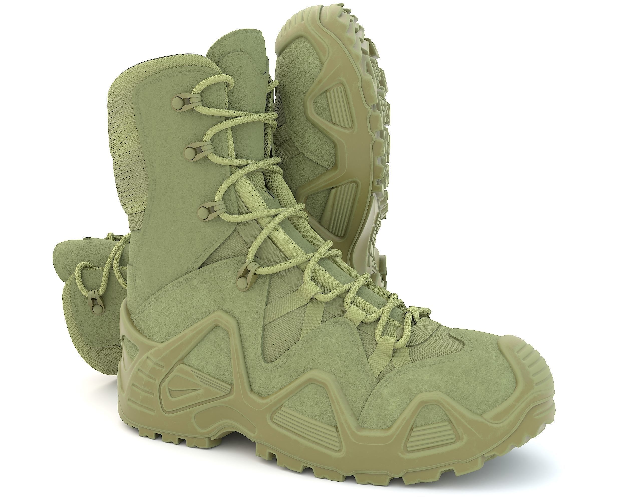 Boots military boot Low-poly 3D model_13