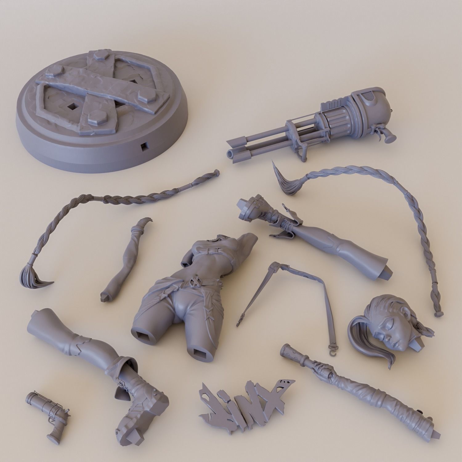 Jinx light up 3D print model_8