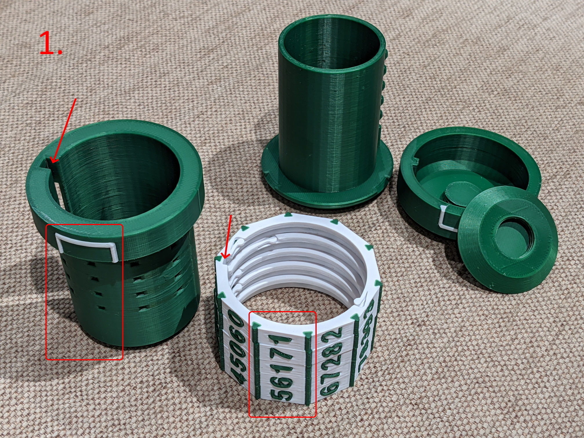 Container capsule with combination lock 3D print model_4