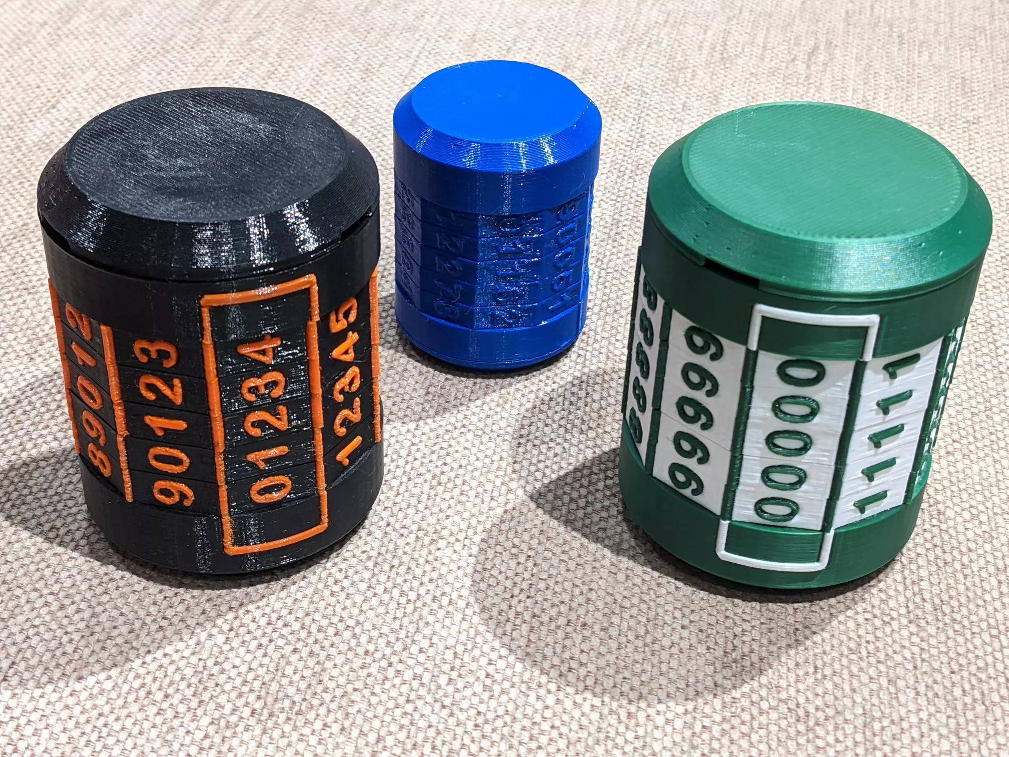 Container capsule with combination lock 3D print model_0