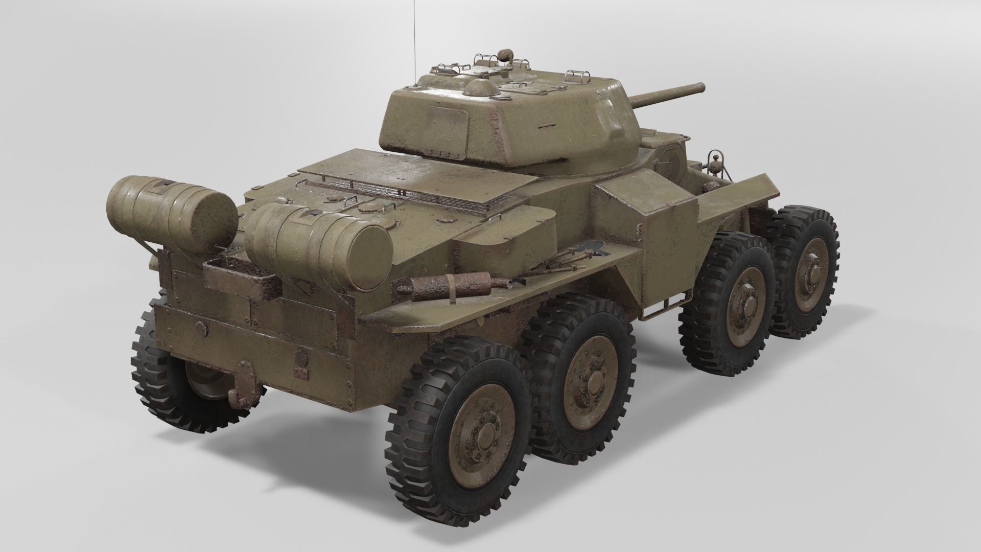 T18E2 Boarhound Heavy Armoured Car Low-poly 3D model_4
