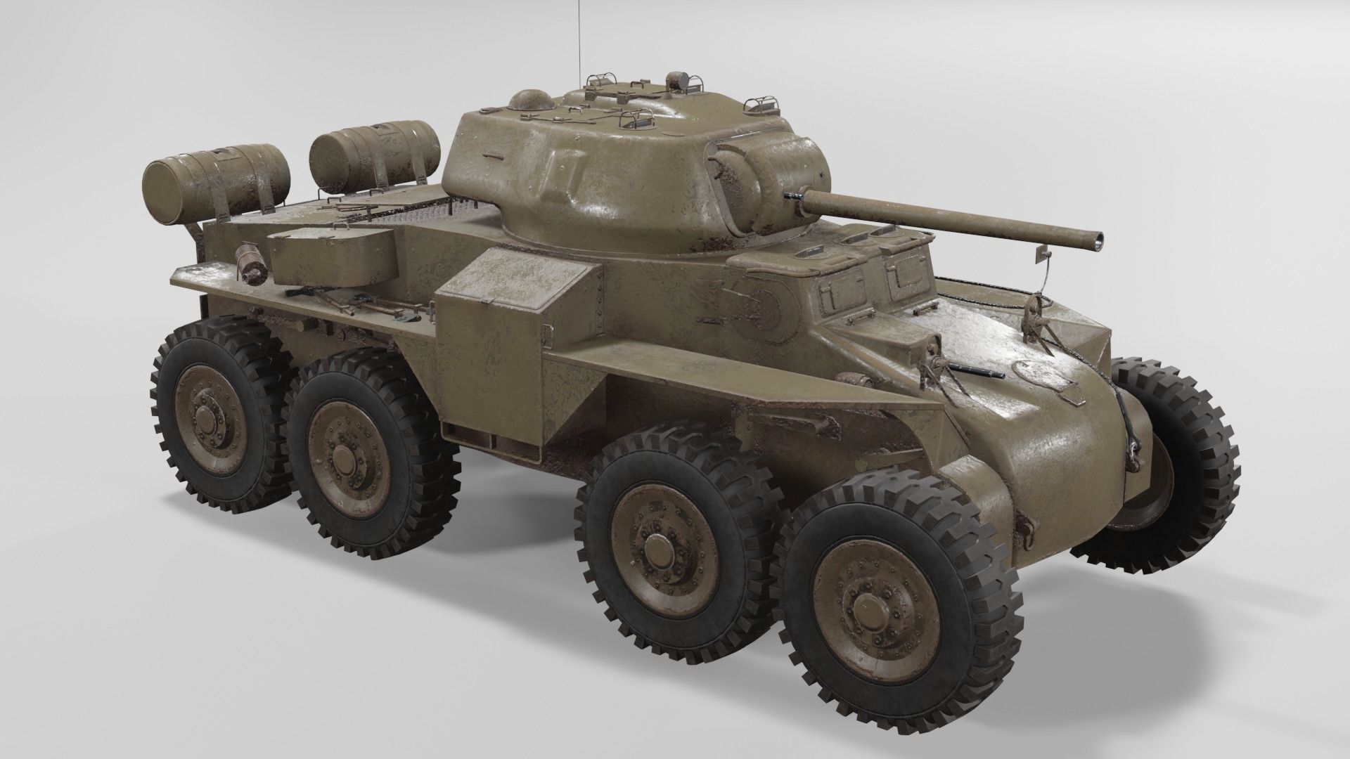 T18E2 Boarhound Heavy Armoured Car Low-poly 3D model_5