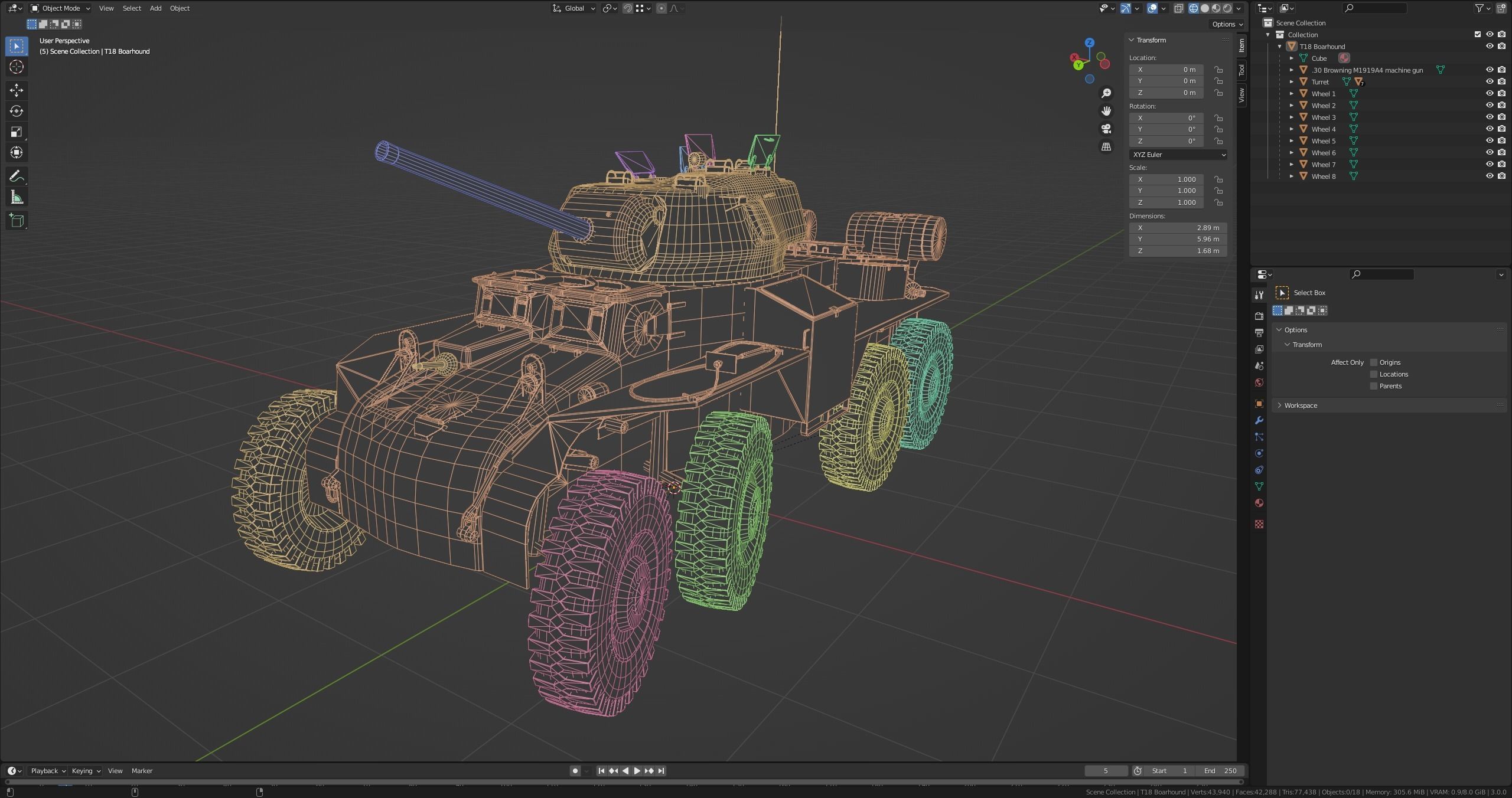 T18E2 Boarhound Heavy Armoured Car Low-poly 3D model_6