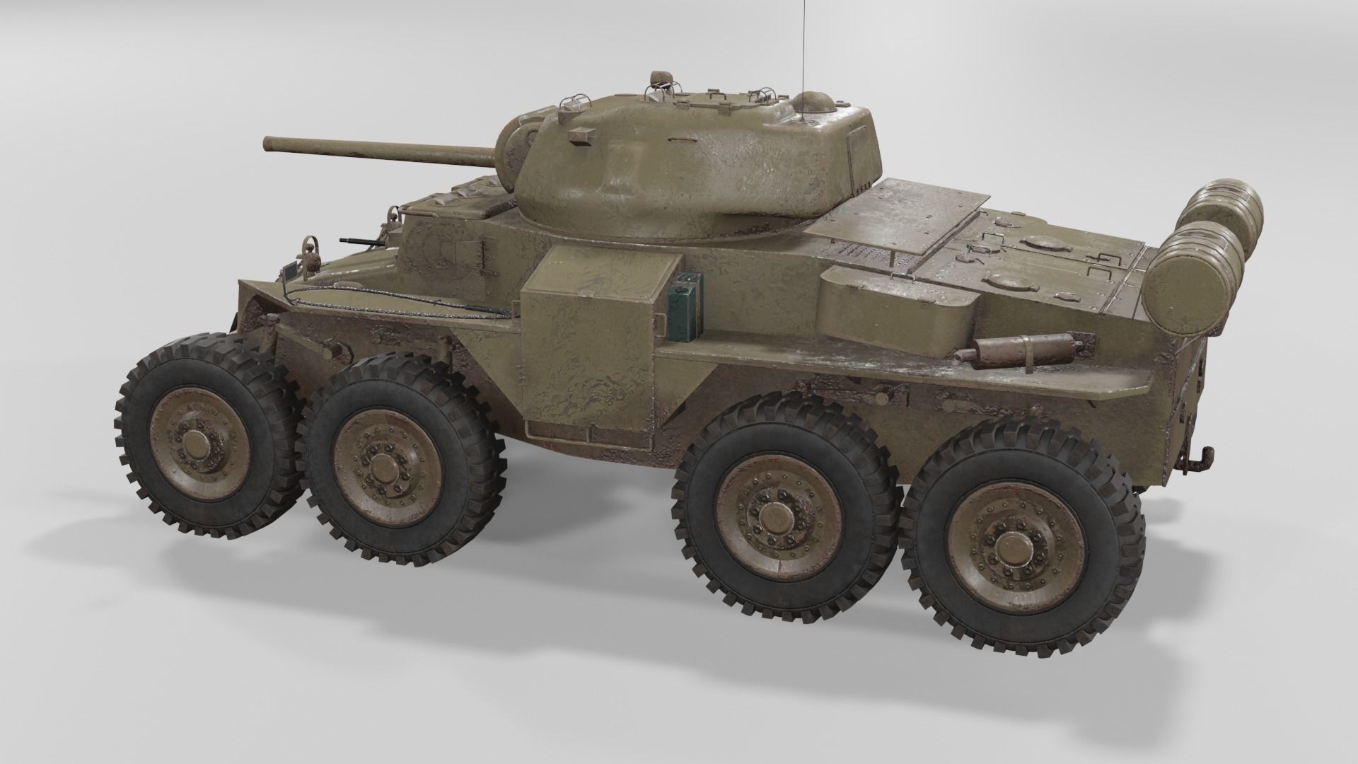 T18E2 Boarhound Heavy Armoured Car Low-poly 3D model_23