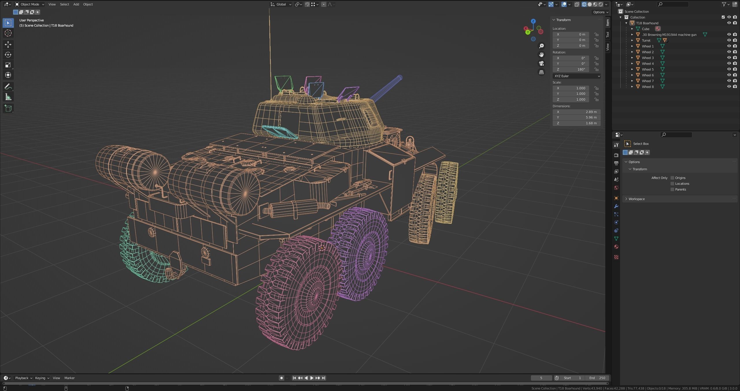 T18E2 Boarhound Heavy Armoured Car Low-poly 3D model_8
