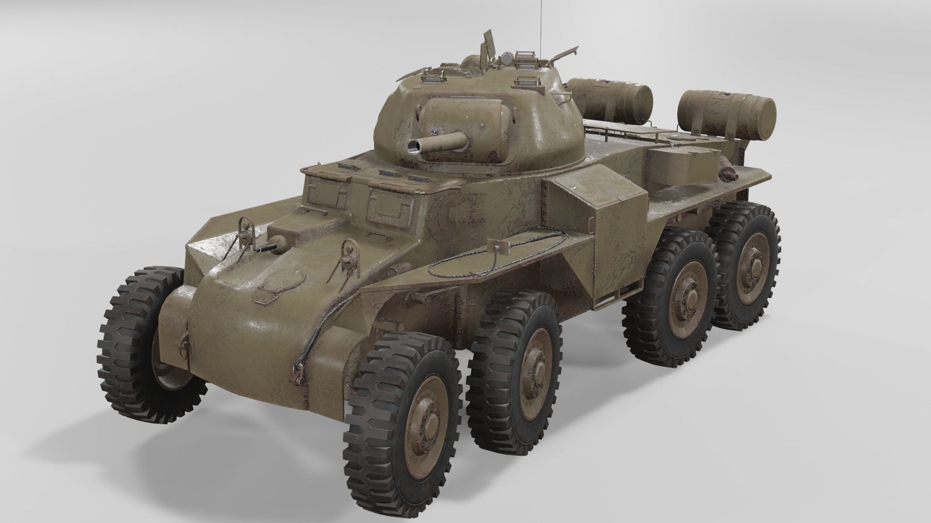 T18E2 Boarhound Heavy Armoured Car Low-poly 3D model_10