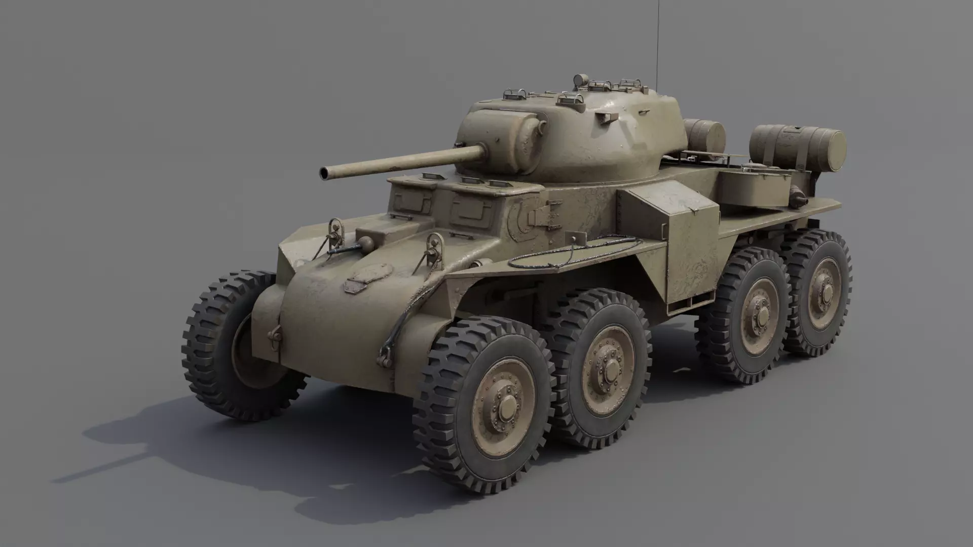T18E2 Boarhound Heavy Armoured Car Low-poly 3D model_0