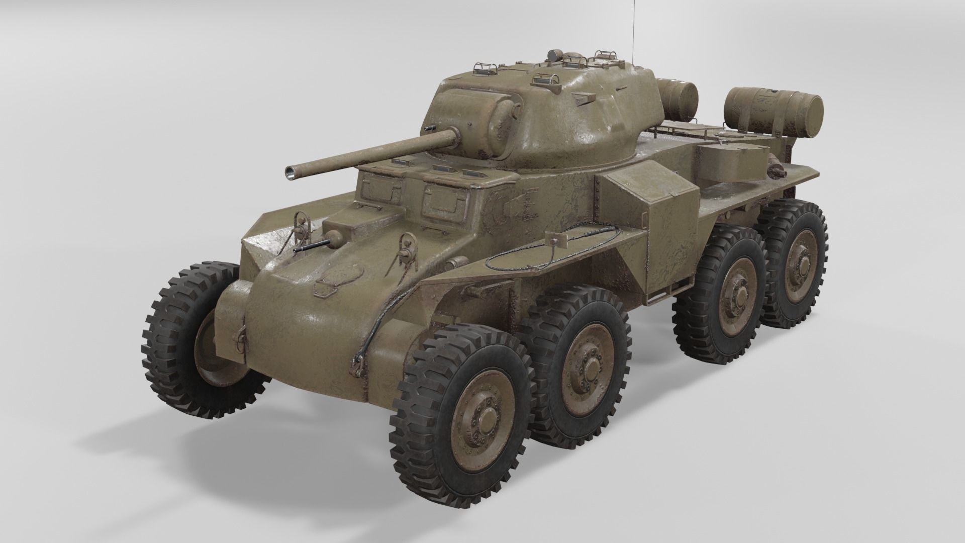 T18E2 Boarhound Heavy Armoured Car Low-poly 3D model_2
