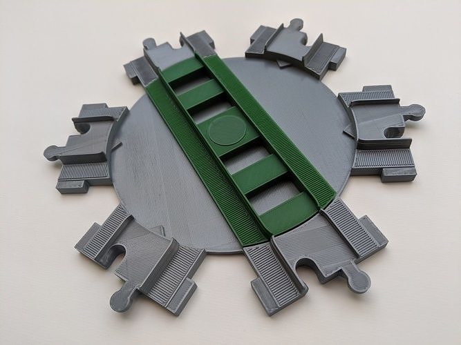 Lego DUPLO compatible 6-way turntable track 3D print model