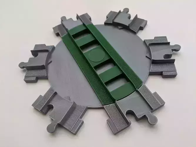 Lego DUPLO compatible 6-way turntable track 3D print model