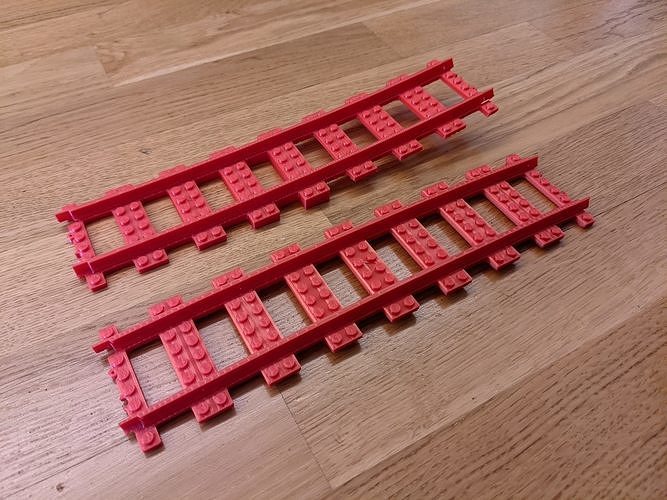 LEGO compatible bridge or slope train track elements 3D print model