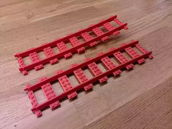 LEGO compatible bridge or slope train track elements 3D print model