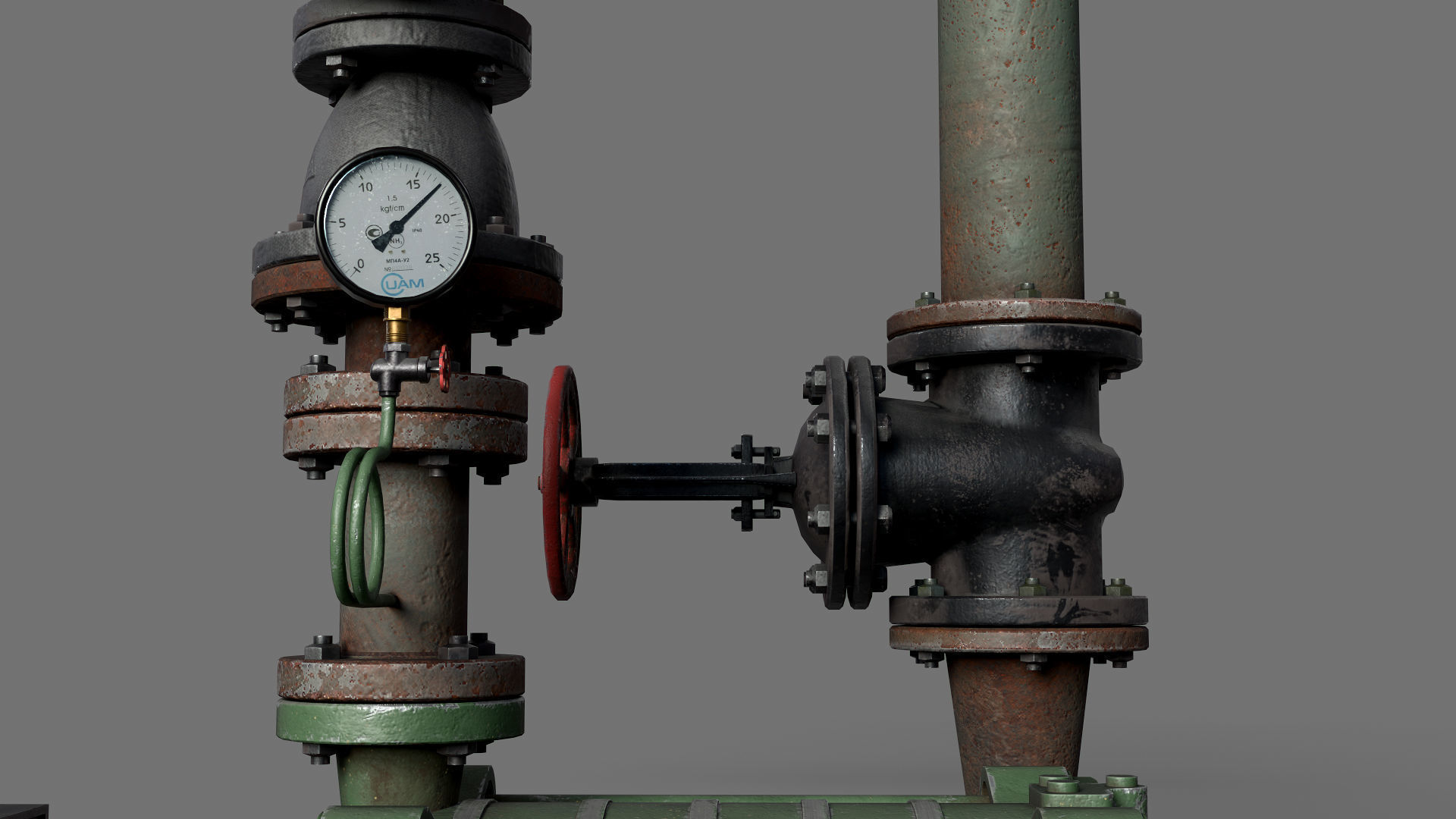 Multisection centrifugal  water pump Low-poly 3D model_10