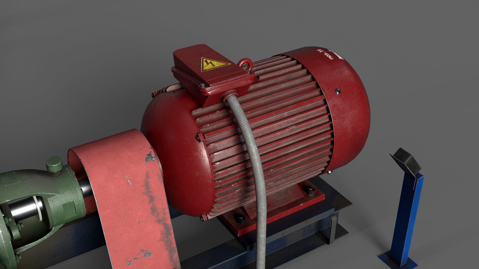 Multisection centrifugal  water pump Low-poly 3D model_12