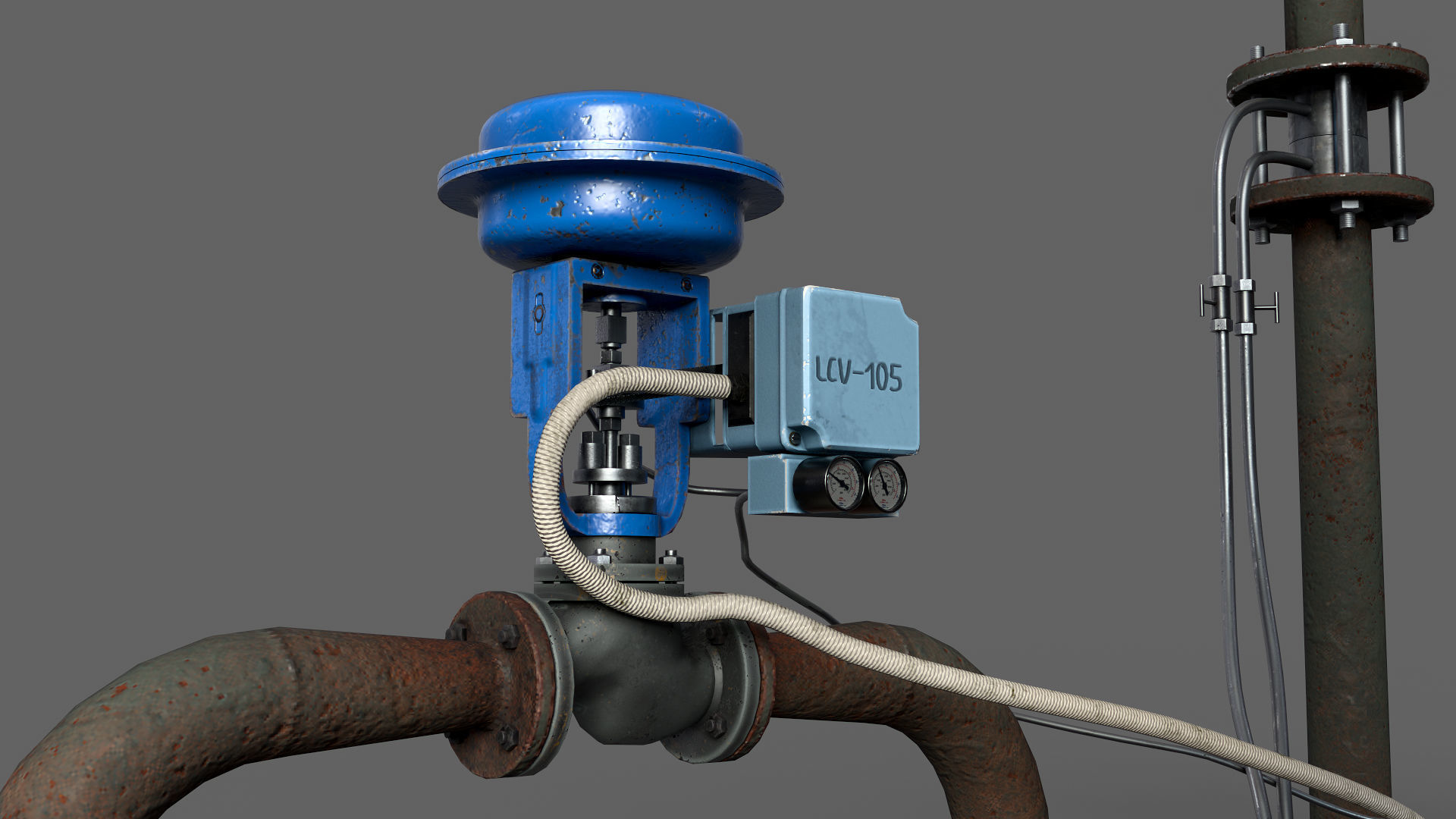 Multisection centrifugal  water pump Low-poly 3D model_7