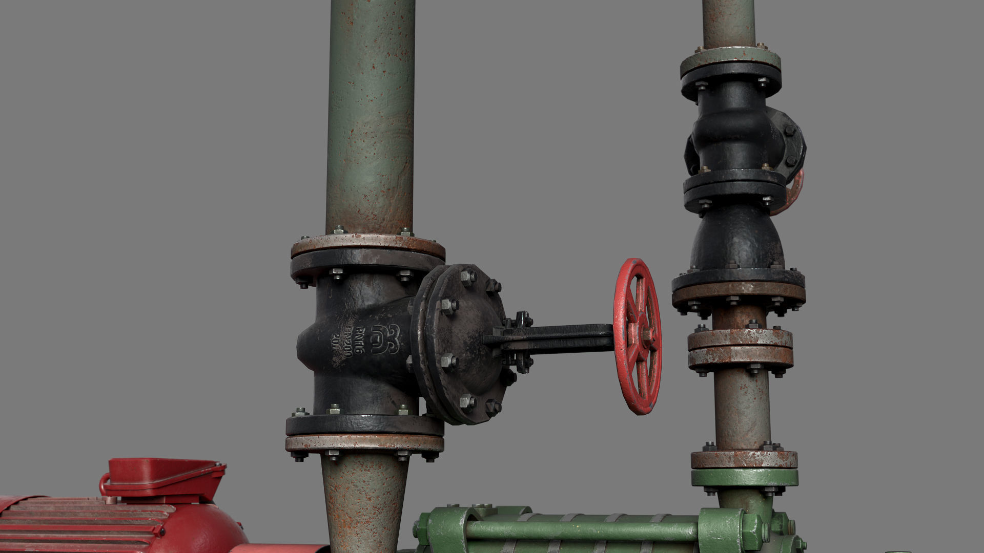 Multisection centrifugal  water pump Low-poly 3D model_9