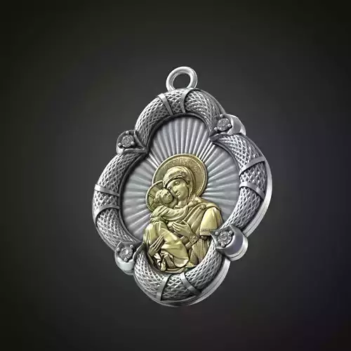 Pendant Hail Mary Jesus orthodox jewelry