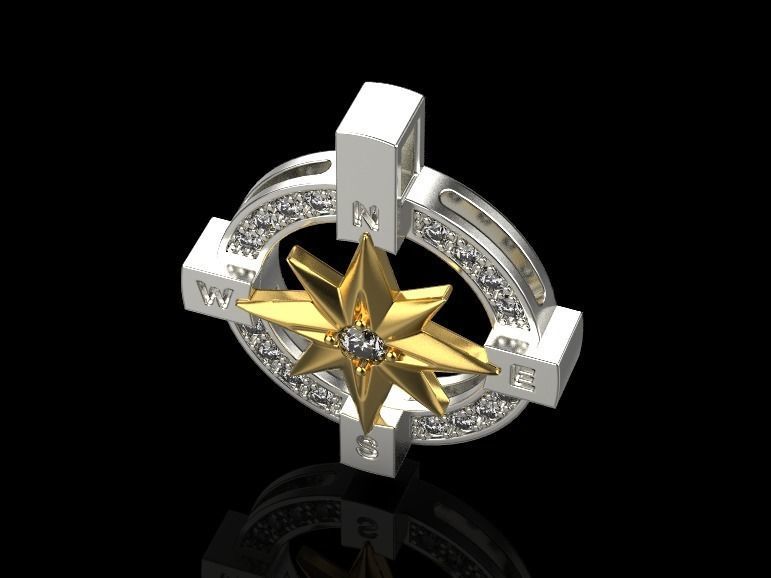 pendant wind rose 3D print model_10