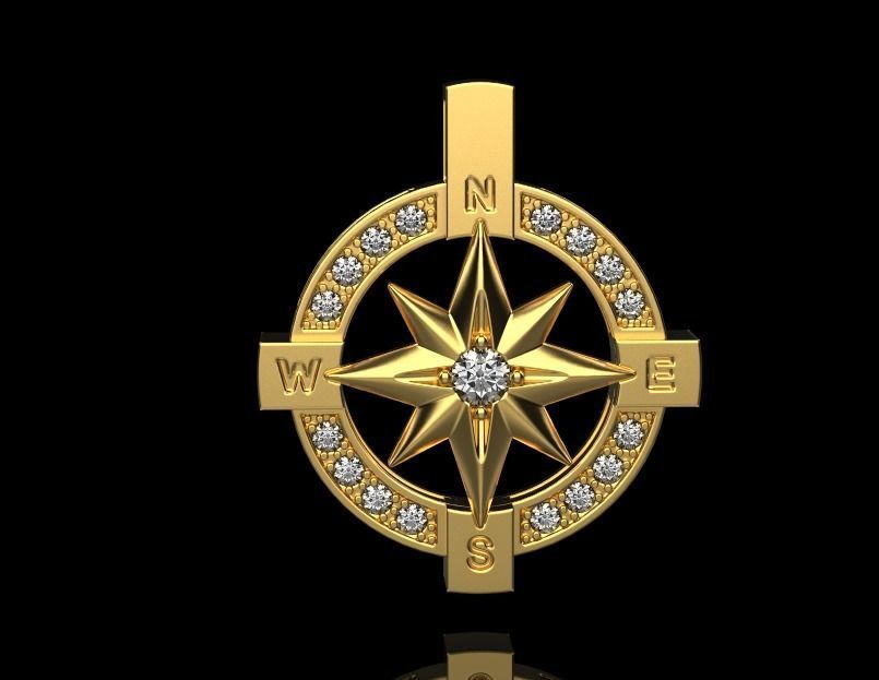 pendant wind rose 3D print model_11