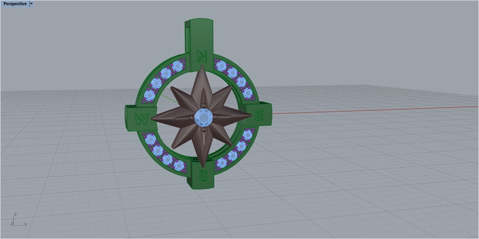 pendant wind rose 3D print model_21