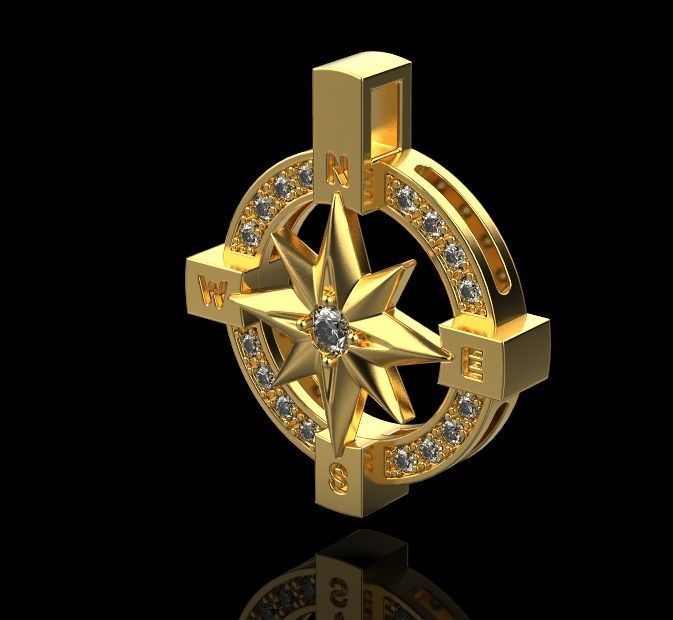 pendant wind rose 3D print model_12