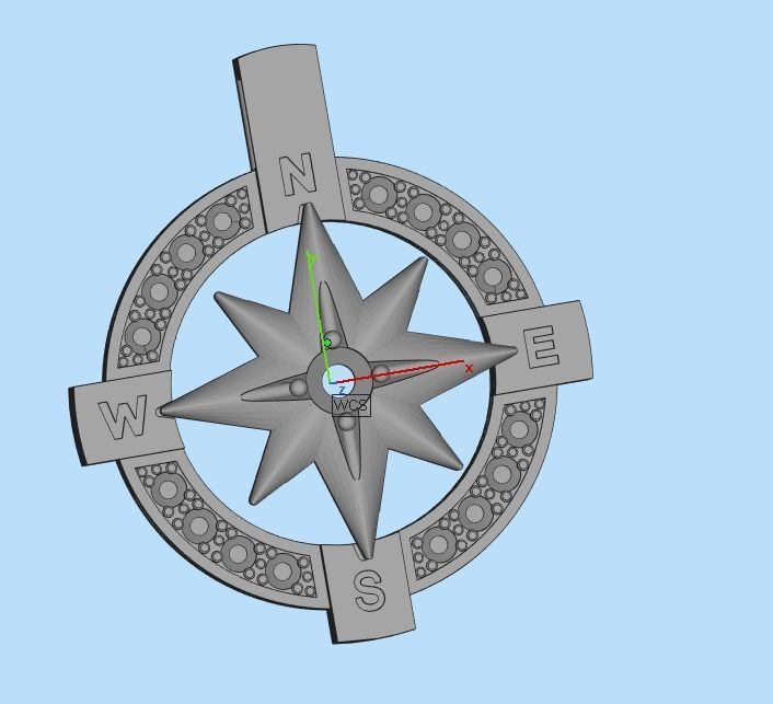 pendant wind rose 3D print model_29