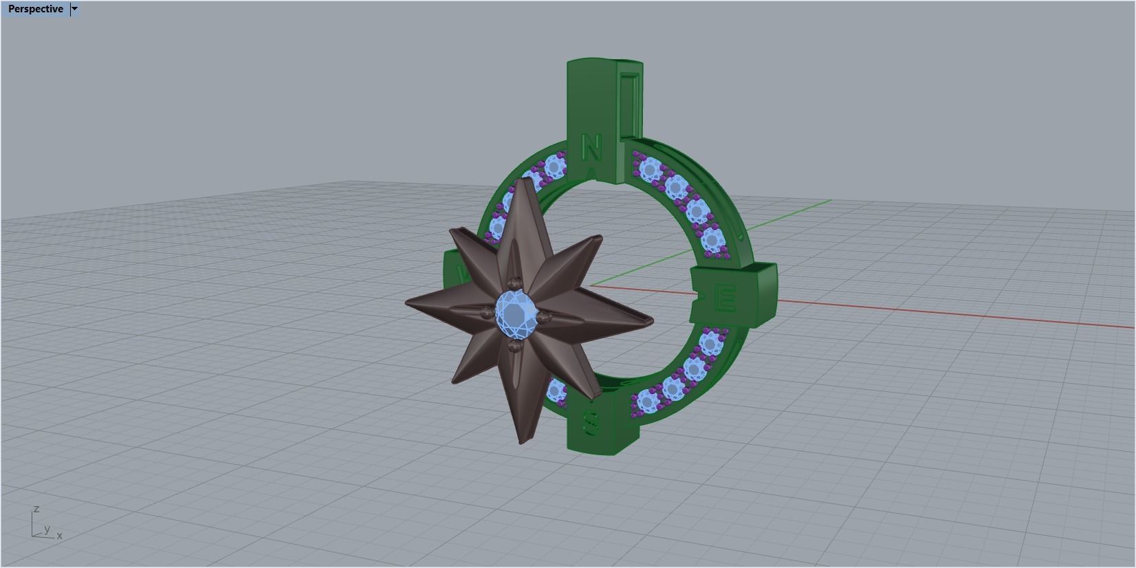 pendant wind rose 3D print model_26