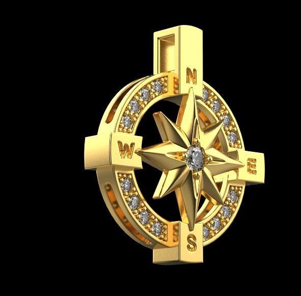 pendant wind rose 3D print model_13