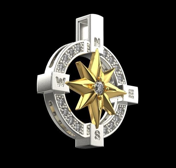 pendant wind rose 3D print model_8