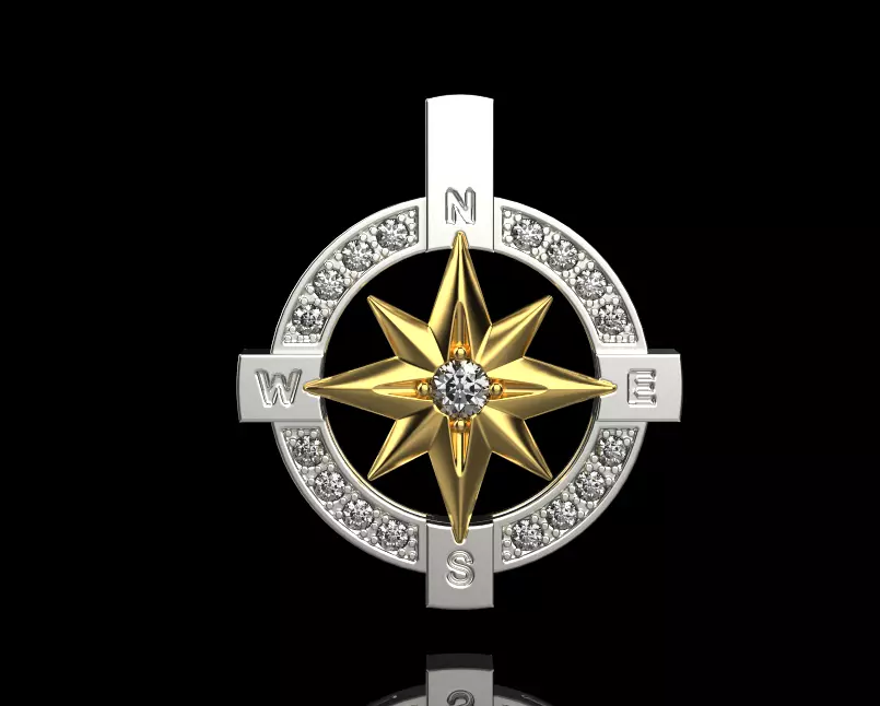 pendant wind rose 3D print model_0