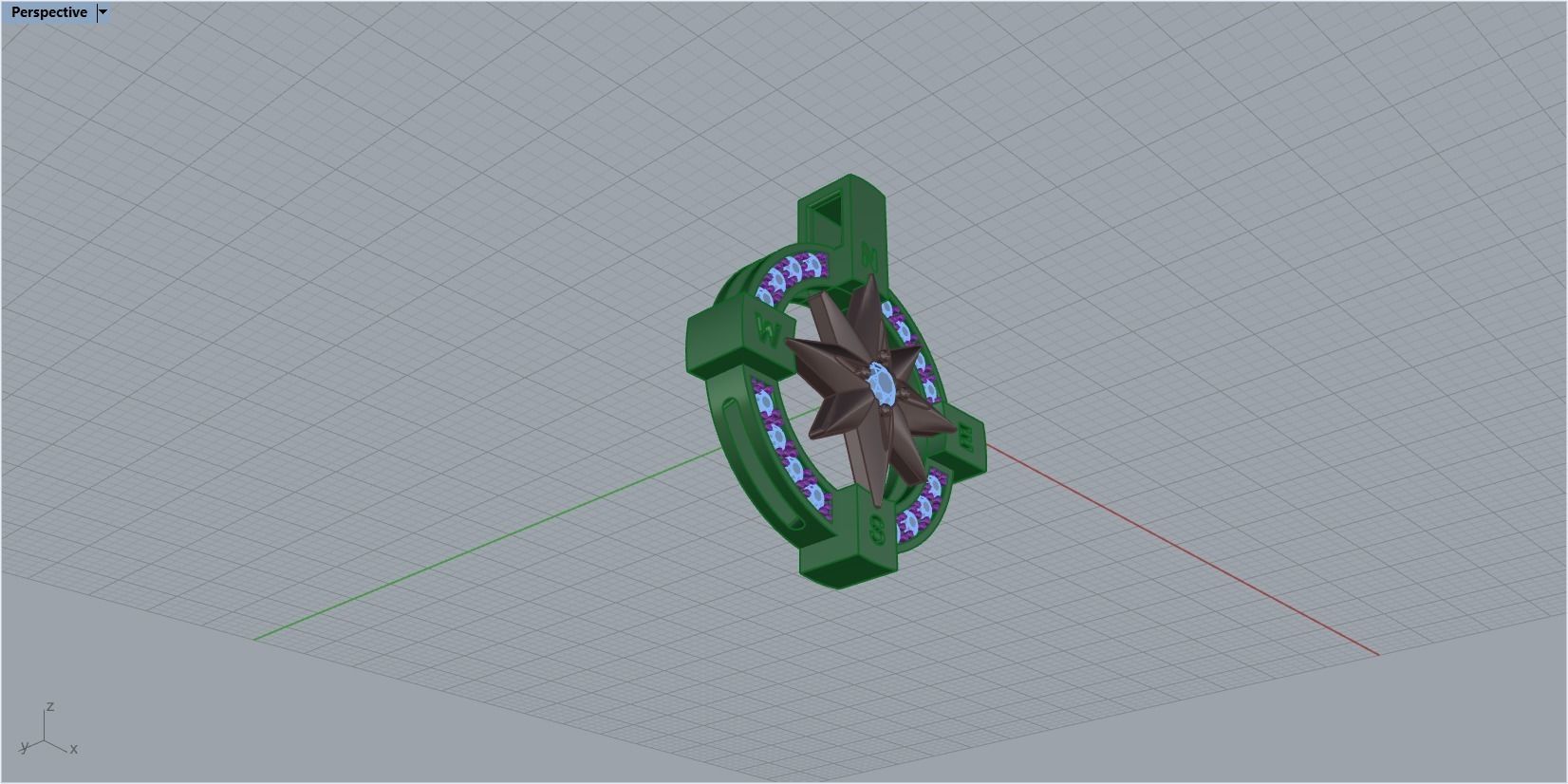 pendant wind rose 3D print model_25