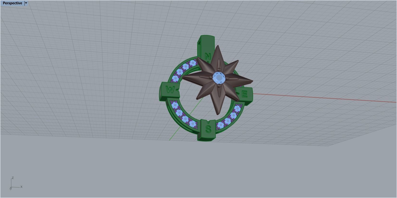 pendant wind rose 3D print model_27