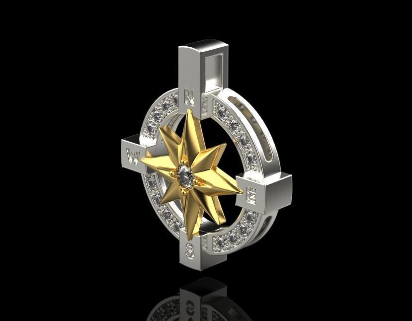 pendant wind rose 3D print model_7