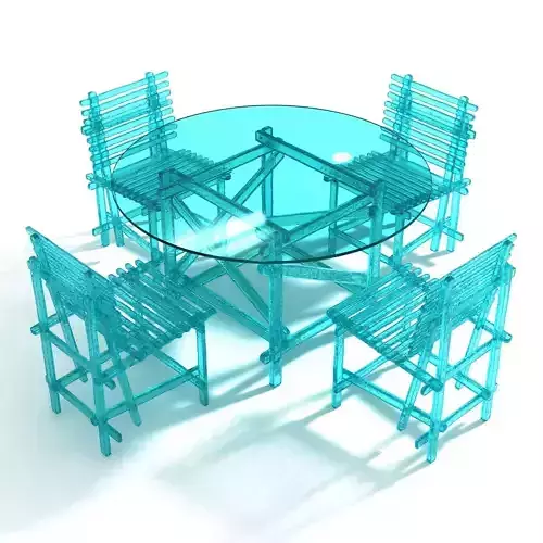 Edra Amare Round Table Polycarbonate Outdoor Chair 3D model