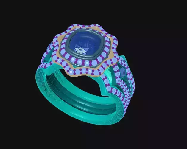 cushion ring emmerald settings