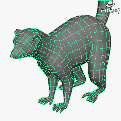 Low Poly Lemur Low-poly 3D model_3