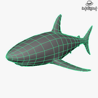 Low Poly Shark Low-poly 3D model_3