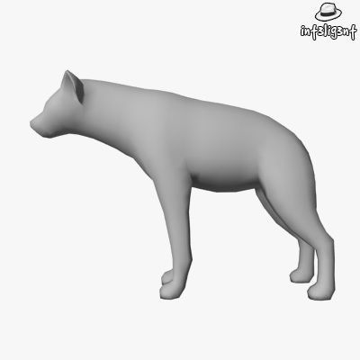 Low Poly Hyena dog Low-poly 3D model_1