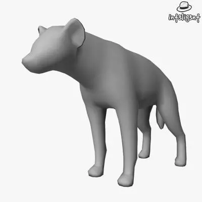 Low Poly Hyena dog Low-poly 3D model_0