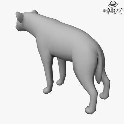 Low Poly Hyena dog Low-poly 3D model_2