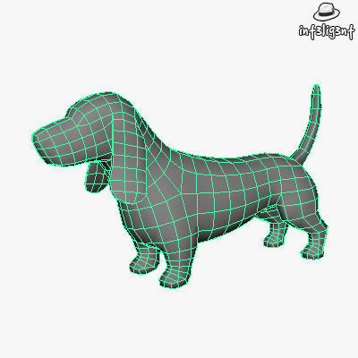 Low Poly Basset Hound Low-poly 3D model_3