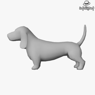 Low Poly Basset Hound Low-poly 3D model_1